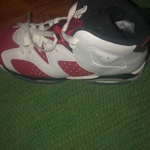 Jordan 6s Carmine Size 7y barely worn and need them gone cause I can’t fit them